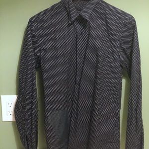 Blue polka dot dress shirt